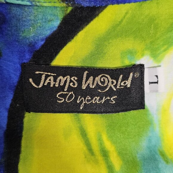 Vintage Jams World 50 Years Women's Large Shirt Serpentine Hawaiian Button Up - Picture 2 of 8